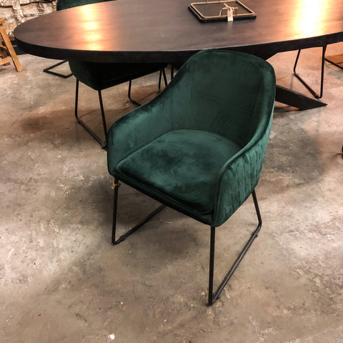 Image of Eetkamerstoel - Green Velvet