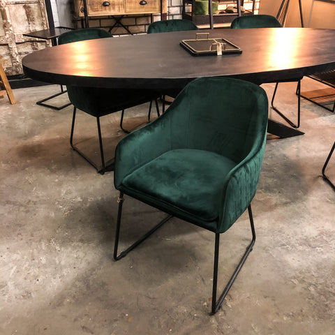 Image of Eetkamerstoel - Green Velvet