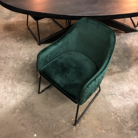 Image of Eetkamerstoel - Green Velvet