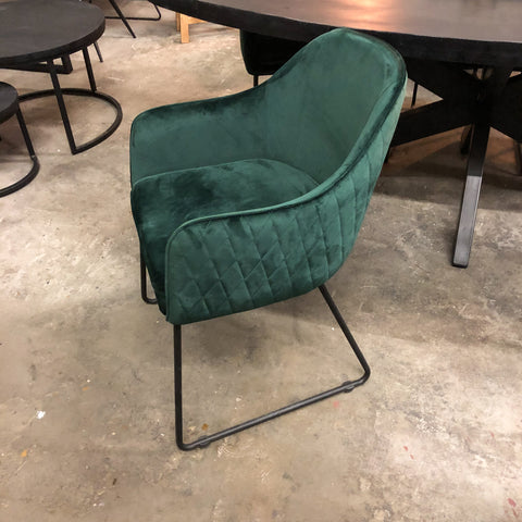 Image of Eetkamerstoel - Green Velvet