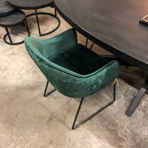 Image of Eetkamerstoel - Green Velvet