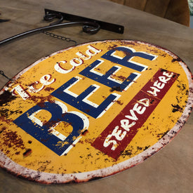 Man cave - Ice cold beer wand bord