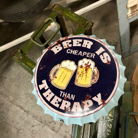 Man cave - Beer is cheaper than therapy